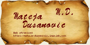 Mateja Dušanović vizit kartica